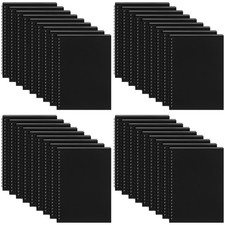 Pack A5 Spiral Notebooks, College Ruled, 100 Pages, Black Soft Cover