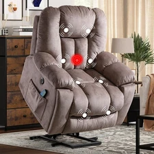 CANMOV Large Power Lift Recliner Chair with Massage and Heat, Overstuffed Soft