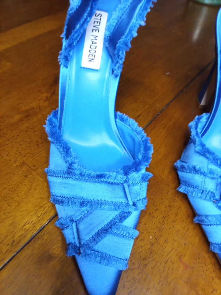 Steve Madden Larysa регулируемый ремень слинга каблук в кобальтовый синий - Изображение 3 из 4