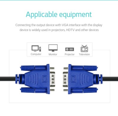 Cavo VGA 3M Lungo VGA SVGA D-Sub Maschio 15 Pin PC A - Foto 9