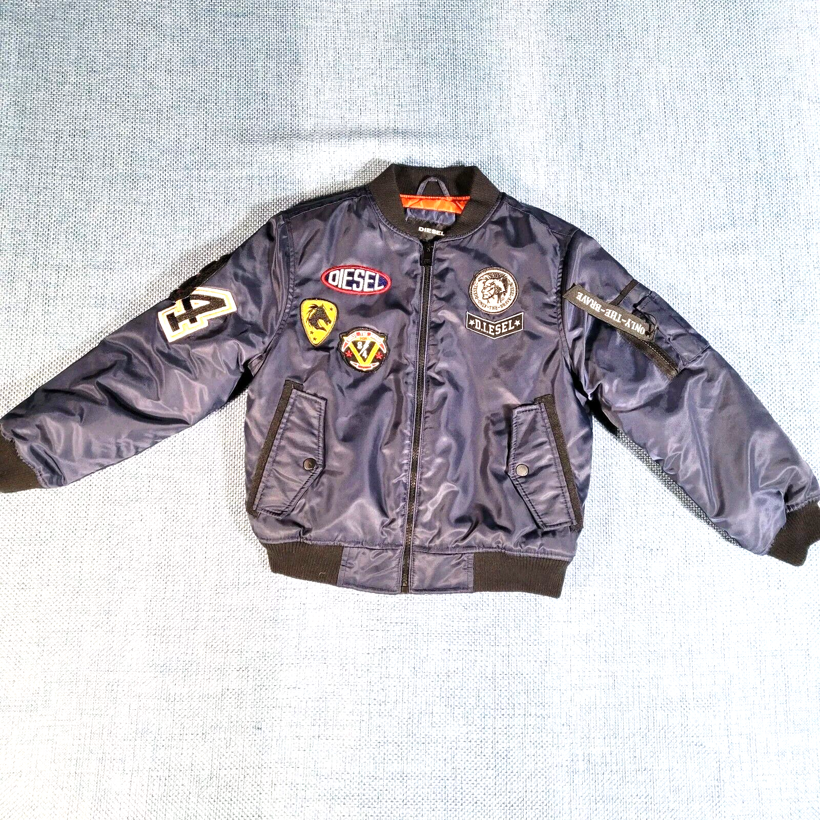 Diesel Black Patch Bomber Jacket Toddler Boys 7