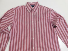 Tommy Hilfiger Mens Long Sleeve Button Down Shirt Size S Red Striped