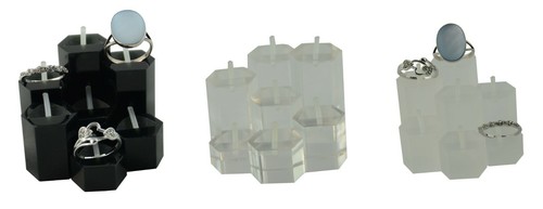 Acryl 7 Stück Säulenring Halter Roségold Saphir Schmuck Ausstellungsständer - Bild 1 von 7