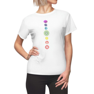 MULTIDIMENSIONAL SACRED UNION DIVINE MASC & FEM CHAKRA Women's AOP Cut & Sew Tee