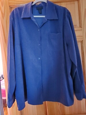 Courtenay stretch women's dark blue/violet shirt,2X, made in KOREA