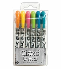 Ranger Tim Holtz DISTRESS CRAYONS Set 1 BRIGHTS Water Reactive TDBK47902