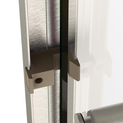 ELEGANT 48" x 72" Sliding Shower Door Bypass Semi-Frameless 1/4" Glass Brushed - Picture 8 of 11