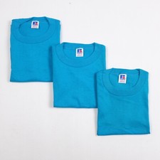 VINTAGE 80's Russell Athletic Lot of 3 Youth M Electric Blue T-Shirts