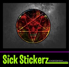 Pentagram Window Sticker Decal Satan Hell Fire Evil Emo Goth 666 Devil Demon