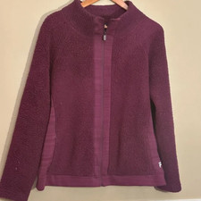 Fila Women's Sweatshirt Maroon Fleece Full Zip Size XL