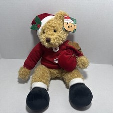 VTG Russ Berrie Sammy Santa Teddy Bear w/Baby Christmas Plush 12"