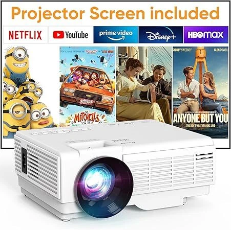 Mini Beamer, Bluetooth Beamer Full HD 1080P, Tragbar Video Projektor 50% Zoom - Bild 3 von 3