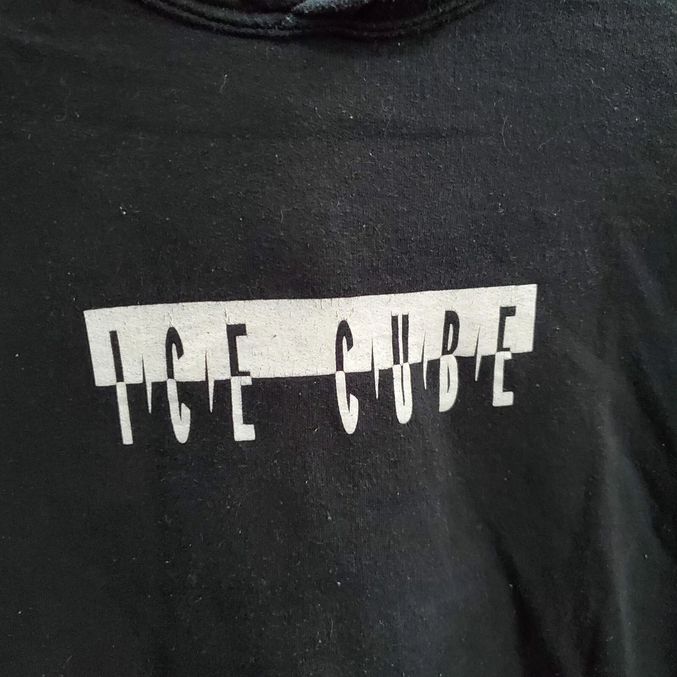 Ice Cube Hombres Suéter Mediano Negro Gráfico Cara Sudadera con Capucha Pullover Manga Larga Foto 2 de 4