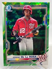 Jeremy De La Rosa 2021 Bowman Chrome Sapphire GREEN #021/125 Prospect Nationals