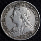 1893 GREAT BRITIAN CROWN .925 SILVER - Victoria - St. George Slaying Dragon