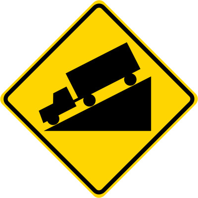 3M HIA Reflective HILL SYMBOL Road Warning Street Sign - DOT Compliant 24 x 24