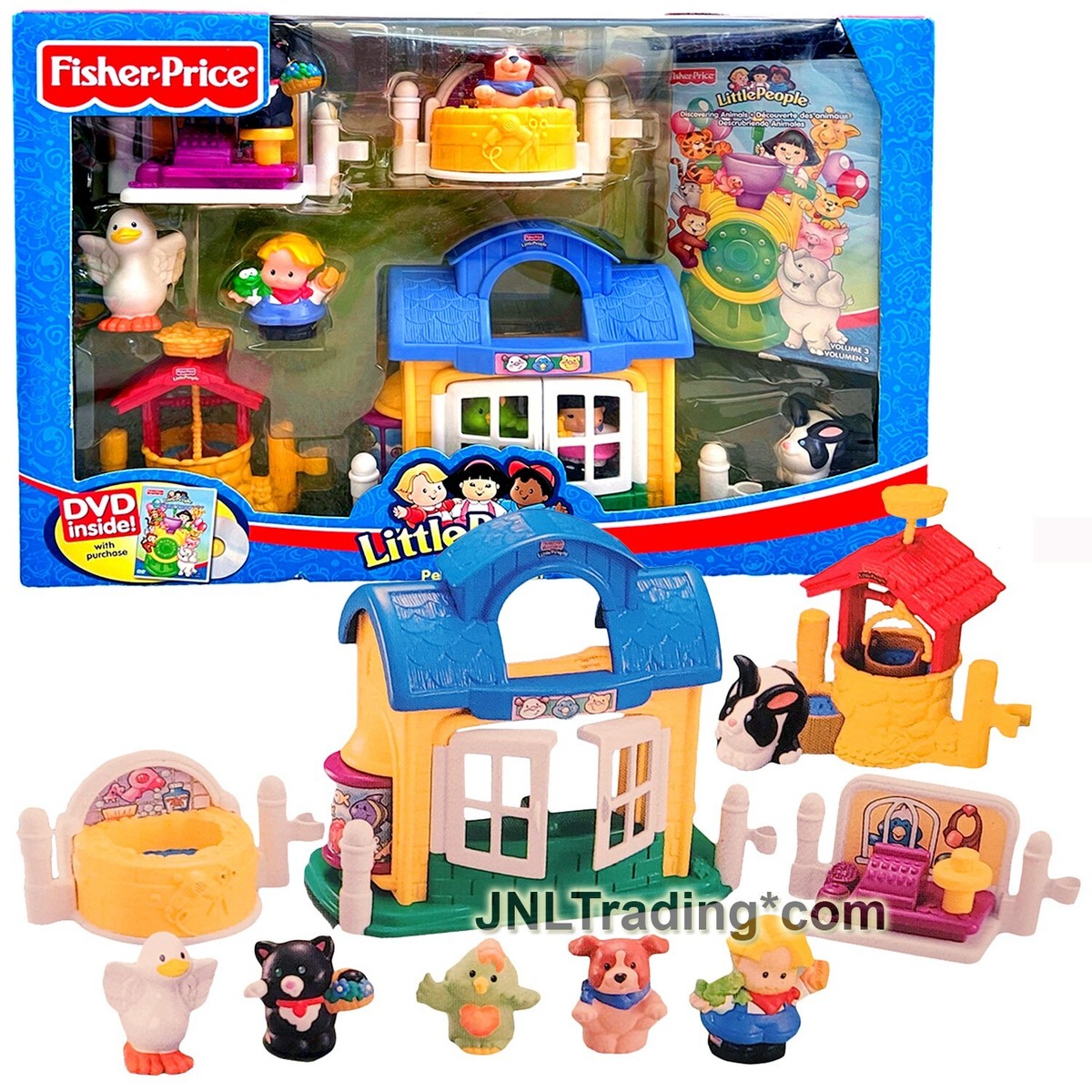 Yr 2006 Little People PET PALS GIFT SET w/ Eddie, Duck, Rabbit