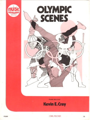 Olympic Scenes Piano Solo, for beginners 1978 vintage sheet music