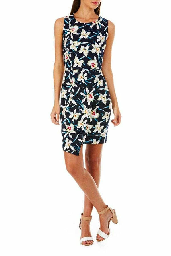 POPPY LUX PHILANA LILY ASYMMETRIC DRESS Navy UK 12 RRP £38 LN022 HH 09 - Image 3 of 4