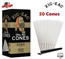Zig-Zag® Ultra Thin Paper Cones King Size 50 Pack & Tube