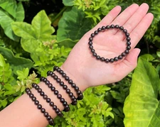 Garnet Bead Bracelet: 8 mm Round Crystals (Garnet Crystal Stretch Bracelet)