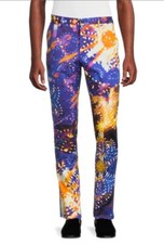 $1,145 NWT Dolce & Gabbana High Rise Colorful Print Flat Front Pants Size 40/56