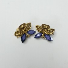 Set of 2 Gold Butterfly Hair Metal Claw Clip with Purple Rhinestones