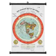 Flat Earth Map Scroll Canvas Poster Gleason's Map of the World