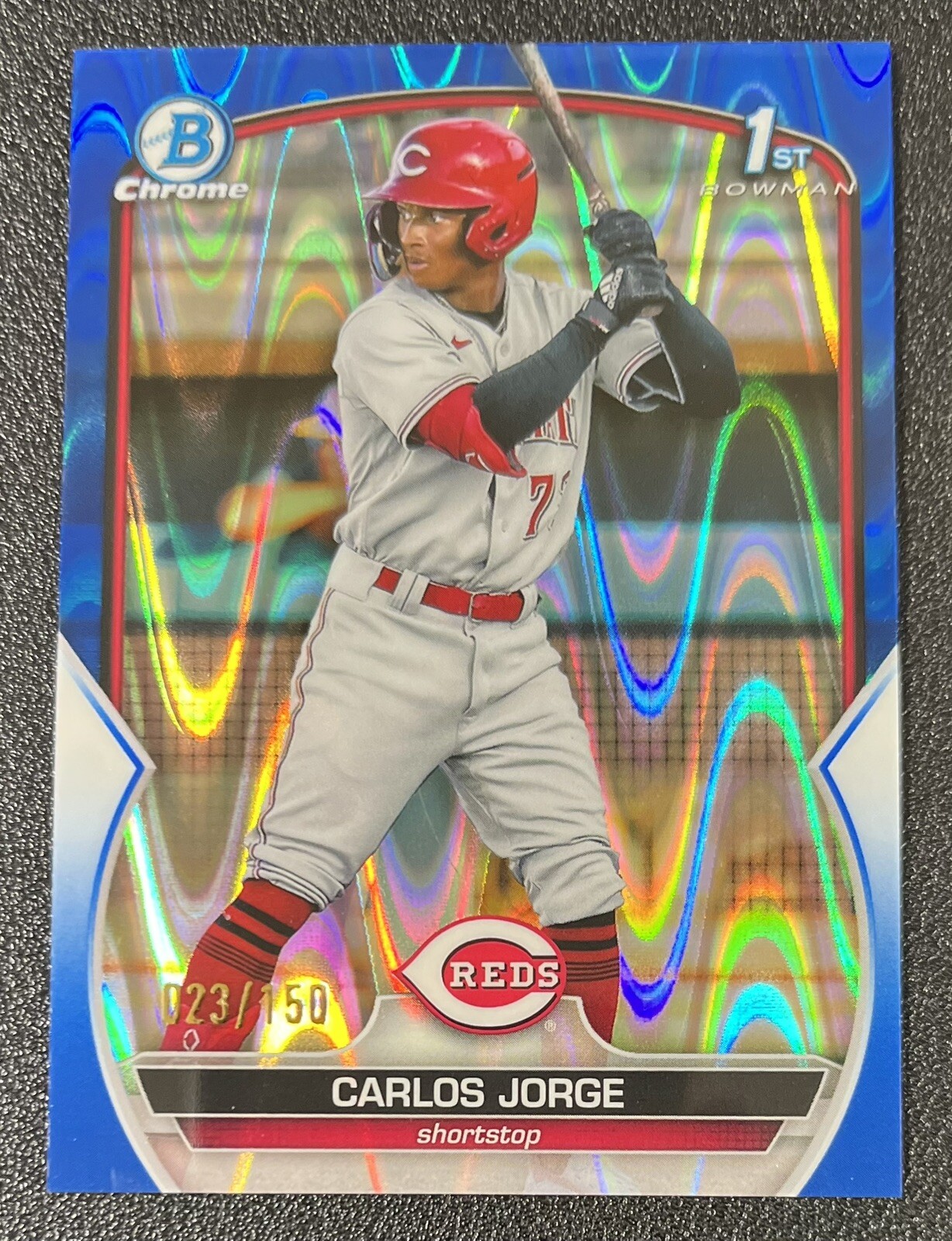 2023 Bowman Chrome Carlos Jorge Blue RayWave Refractor #23/150 BCP-120 Reds