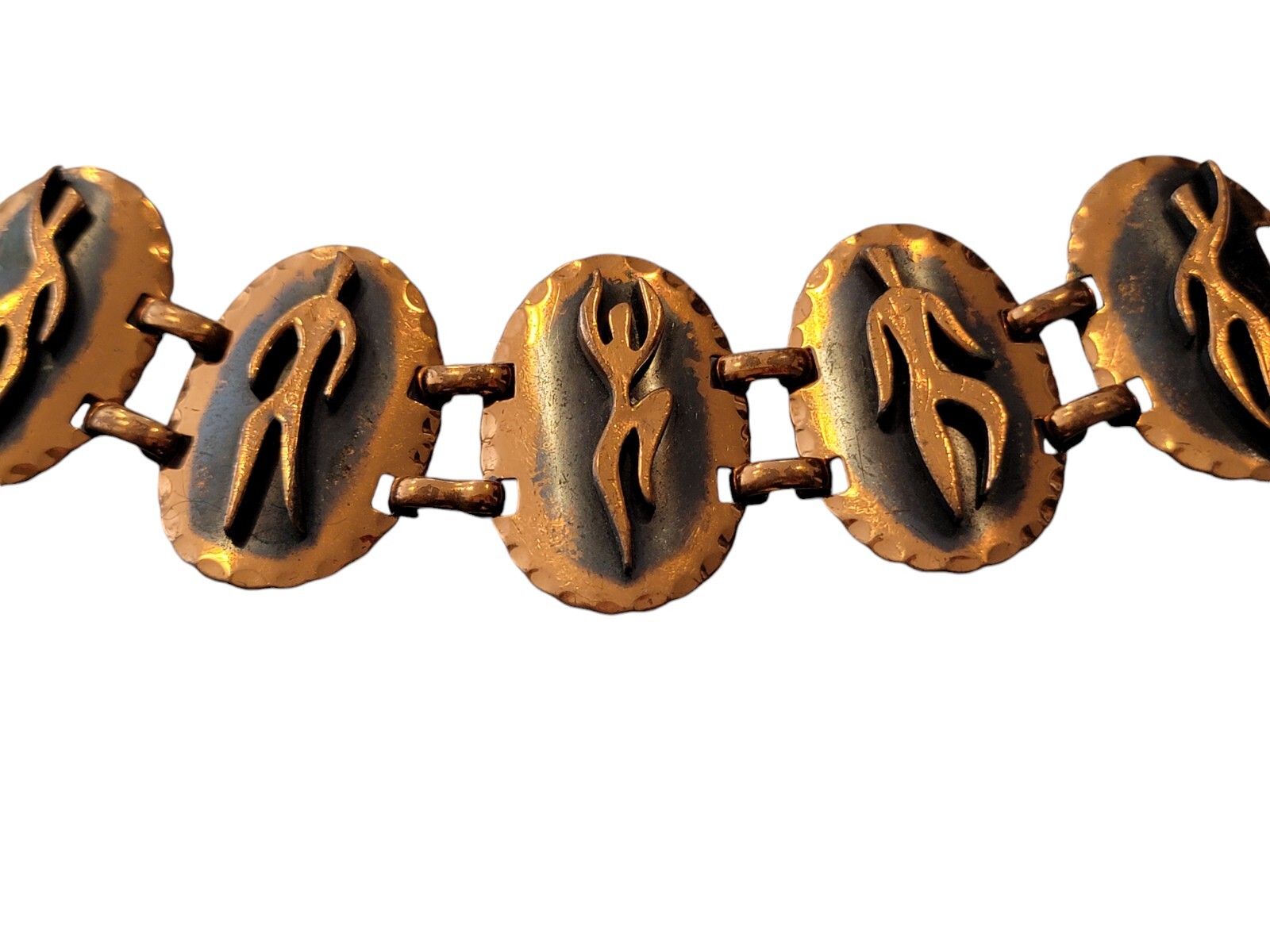 Vintage Unsigned 1960s Solid Copper Link Bracelet… - image 4