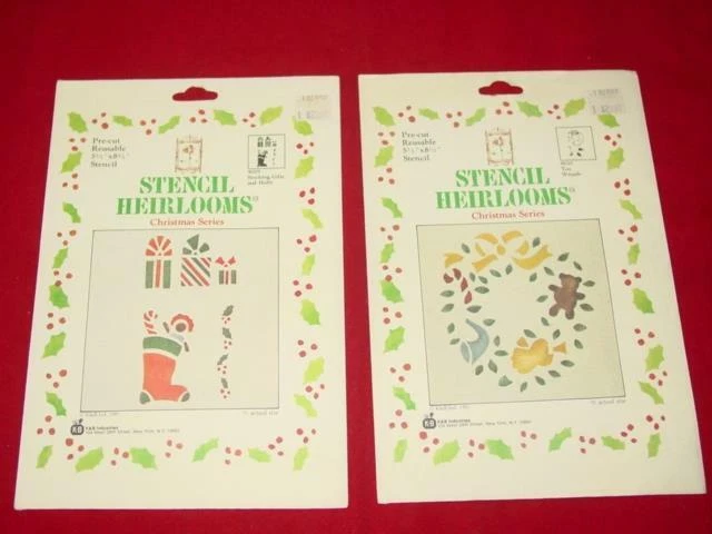 (6) Juegos de STENCIL HEIRLOOMS Serie Navidad - Vintage 1983 - K&B Industries Foto 4 de 4