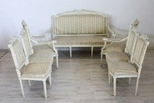 salotto completo laccato in stile Luigi XVI fine sec. XIX PREZZO AFFARE