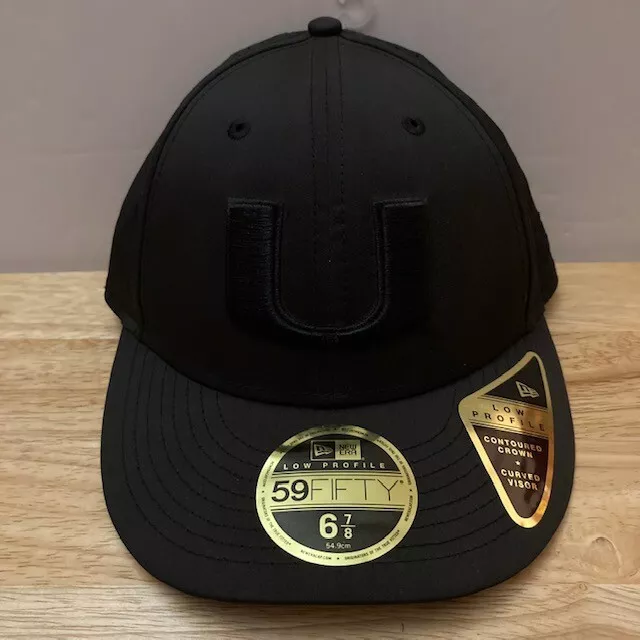 Black miami hurricanes fitted hat hotsell