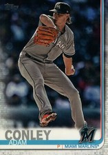 #663 Adam Conley Miami Marlins 2019 Topps Series 2 Baseball Card GAZ