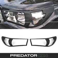 BLACK MATTE HEADLIGHT COVERS PLASTIC TRIM SURROUNDS FOR TOYOTA HILUX REVO 15-17