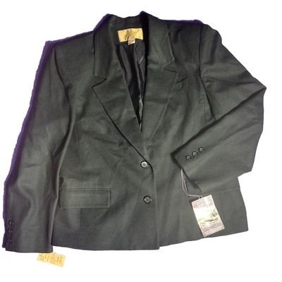 Vintage 80s Saville 100% Worsted Wool Blazer Women s Plus Size 16 Black $179 NWT