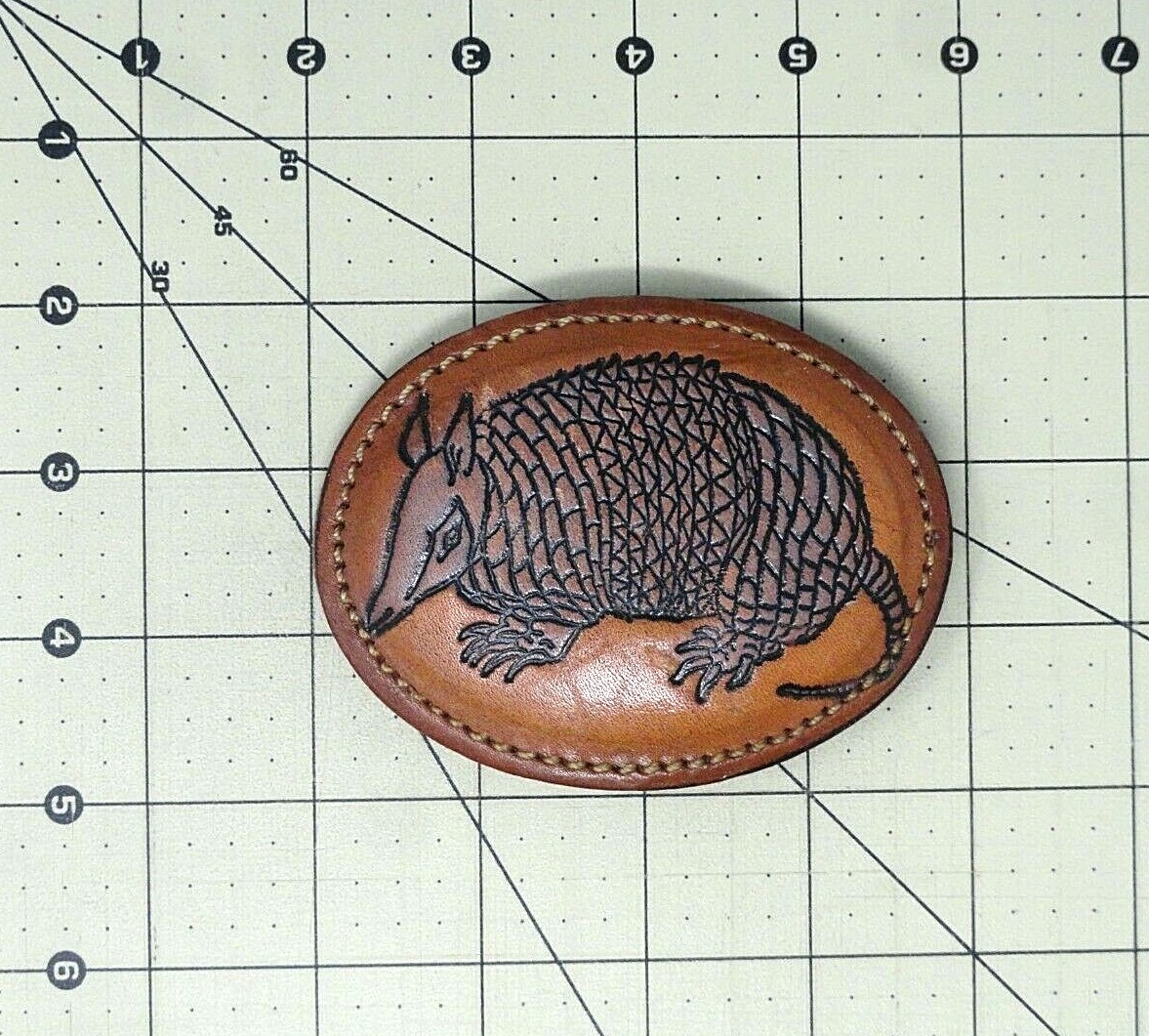 Armadillo Belt Buckle Leather Vintage … Gem