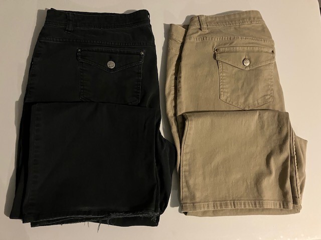Set of 2 Fashion Bug Plus Size Women's Jeans Size 20W/P Black- Khaki- Boot Cut