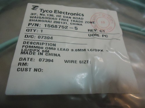 Tyco 5M LC /DPX-LC/DPX MultiMode Fibre Optic Patch Cable . - Photo 2/8