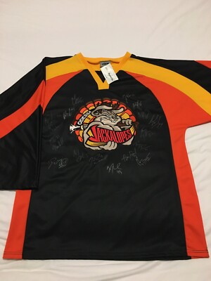 NEW CHL Odessa Jackalopes Team Autographed Thanksgiving Turkey Hockey Jersey XL 