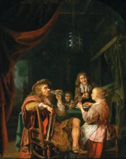 stunning oil painting handpainted on canvas-Indoor Elegance