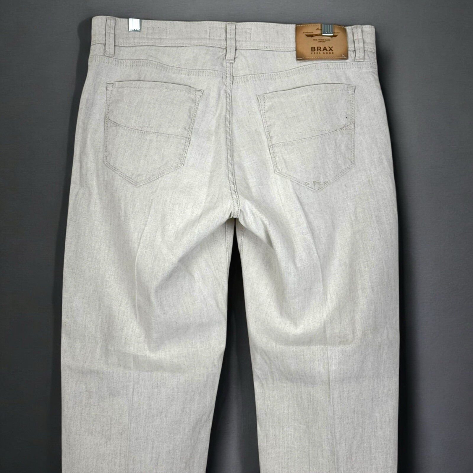 Brax Feel Good STYLE CADIZ Straight Fit Men’s 34x32(Actually) Linen Bend Beige