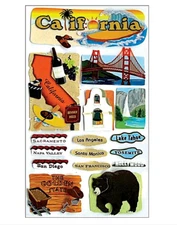 Jolee's Boutique Large Dimensional Stickers - CALIFORNIA - 16 pcs