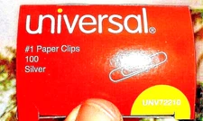 Paper Clips 1-1/4" Box-100 Silver  Made USA By Universal UN72210 Fast USA Ship  