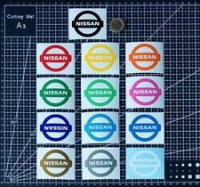 NISSAN LOGO -  Car Decal Vinyl Sticker 2 x SIZE 50 X 42 mm  MULTIPLE COLOURS