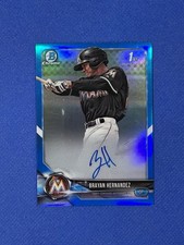 2018 Bowman Autograph Blue Refractor #CPA-BHE Brayan Hernandez /150 RC auto HH