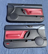 03-10 Volkswagen Beetle Convertible Door Panel Pair Oem Black And Red