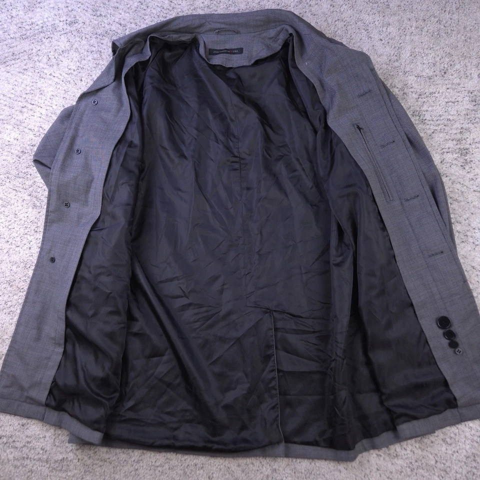 Casaco John Varvatos masculino 44R top lã forro removível jaqueta cinza excelente estado usado - Imagem 4 de 4