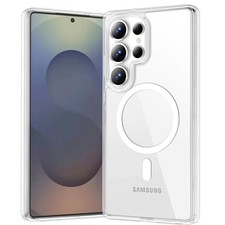 For Magsafe Transparent Phone Case For Samsung Galaxy S25 S24 S23 Ultra