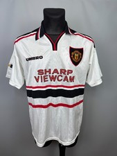 MANCHESTER UNITED 1997 1999 AWAY SHIRT FOOTBALL SOCCER JERSEY UMBRO MENS SIZE L